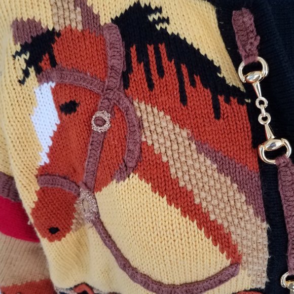 Rare Vintage Berek Horse cropped cardigan sweater - Picture 8 of 8
